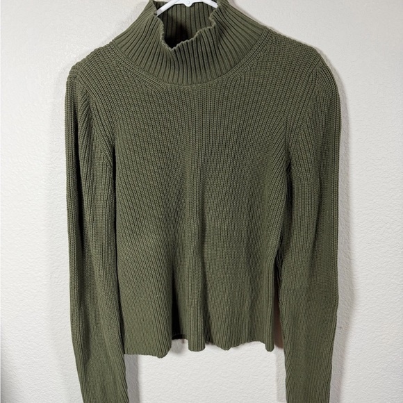 French Connection Sweaters - EUC French Connection Green Khaki Turtleneck Sweater, XL